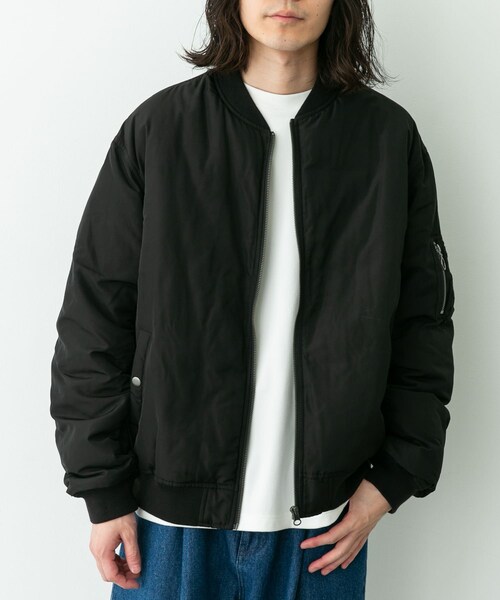 URBAN RESEARCH Sonny Label（アーバンリサーチサニーレーベル）の「FELLEX中綿MA-1ブルゾン（MA-1・メンズ・ブラック/カーキ・M/L/XL）」の8枚目の写真