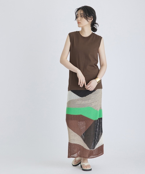 Adam et Rope&#39; - アダムエロペ　ヘインズ　ビオトープ　ノースリーブ　ブラウン ADAM ET ROPE'｜【Hanes for BIOTOP】Sleeveless T-Shirts