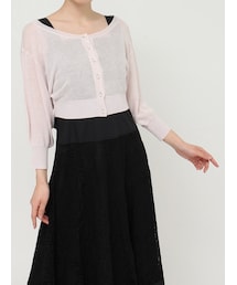 MERCURYDUO | ラメシアー5分袖カーディガン(カーディガン/ボレロ)