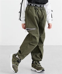 QUNTSTYLE | ソフトツイルロゴゴムカーゴパンツ（女の子）(カーゴパンツ)