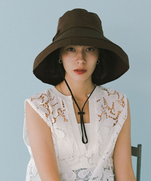 RODE SKO（ロデスコ）の「洗える畳める撥水日よけハット（ハット・レディース・BLACK/BROWN・Free）」の12枚目の写真