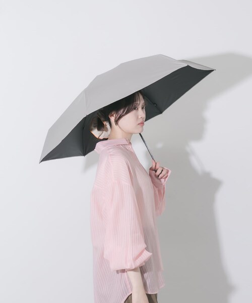 SMELLY（スメリー）の「『晴雨兼用』because　ユニセックス オールウェザーミニマル（長傘・レディース・GRY/BLK・Free）」の14枚目の写真