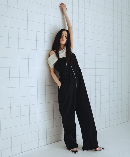 SENSE OF PLACE by URBAN RESEARCH(センスオブプレイスバイアーバンリサーチ)の「撥水UVカットウエストドローオールインワン(サロペット/オーバーオール・レディース・BROWN/BLACK/BEIGE・S/M)」の9枚目の写真