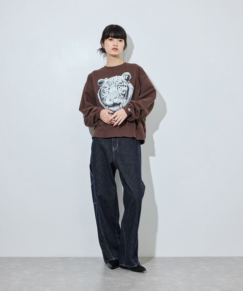 ADAM ET ROPE'(アダムエロペ)の「ワークデニムパンツ(デニムパンツ・レディース・キナリ系/ネイビー・36/38)」の13枚目の写真