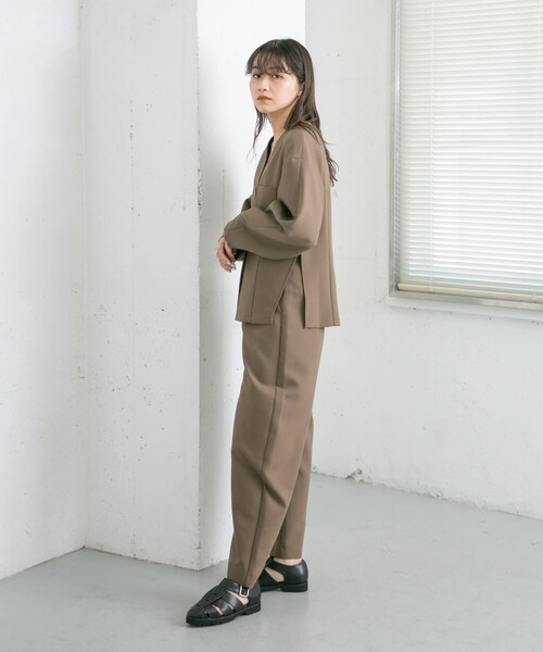 KBF（ケイビーエフ）の「ウエストシェイプジャケット（テーラードジャケット・レディース・FOG GREEN/BROWN・one）」の10枚目の写真