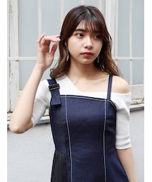 MURUA | アシメショルダーMIXリブニット(ニット/セーター)