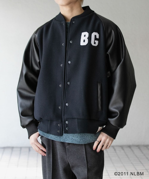 SENSE OF PLACE by URBAN RESEARCH(センスオブプレイスバイアーバンリサーチ)の「Negro Leagues スタジャン(スタジャン・メンズ・BLACK/NAVY・M/L)」の2枚目の写真