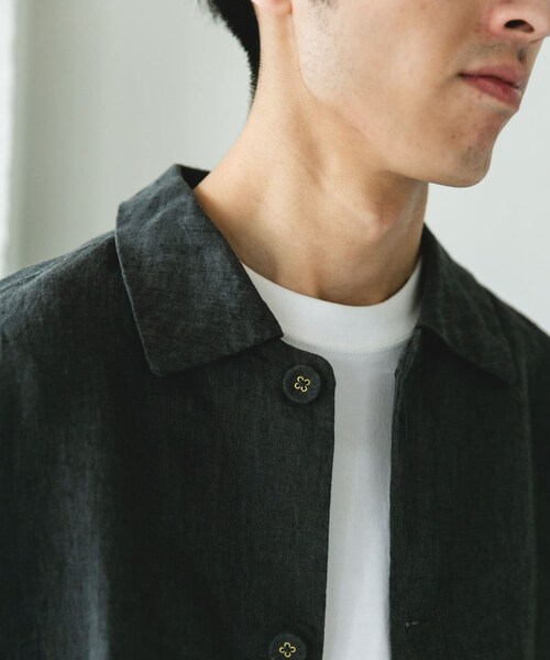 URBAN RESEARCH DOORS(アーバンリサーチドアーズ)の「シルケットリネン シャツジャケット(テーラードジャケット・メンズ・ECRU/BROWN/INK BLACK・M/L)」の21枚目の写真