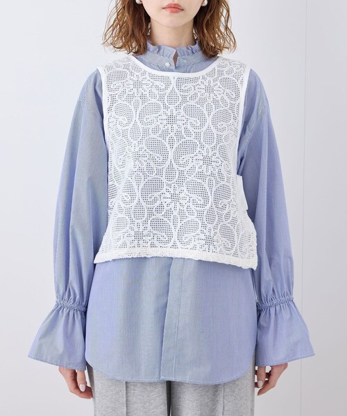 ROPE' PICNIC（ロペピクニック）の「サイドリボンレースベスト（ベスト・レディース・ブラック/ホワイト/キナリ・F）」の17枚目の写真