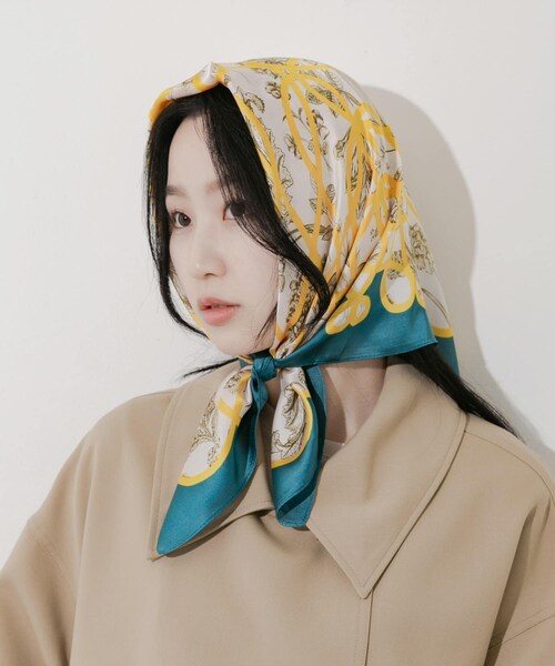 SMELLY（スメリー）の「アソートパターンスカーフ（バンダナ/スカーフ・レディース・YEL/BRN/GRN/ORG/BLK/BLU/LMN/DOT/SAX/GRY/RED/MNT/BLK/IVO/WHT/ORG/BLU/WHT/DOT/BEG・-）」の12枚目の写真