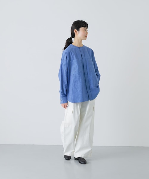 かぐれ(カグレ)の「コットンリネンWポケットシャツ(シャツ/ブラウス・レディース・PINK/BLUE/NAVY・Free)」の10枚目の写真