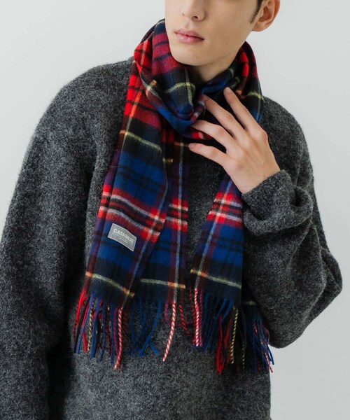 URBAN RESEARCH（アーバンリサーチ）の「チェックカシミヤマフラー（マフラー・メンズ・NAVY×CCL/BEG×BROWN/RED CHECK/BLK CHECK/YEL CHECK・FREE）」の5枚目の写真