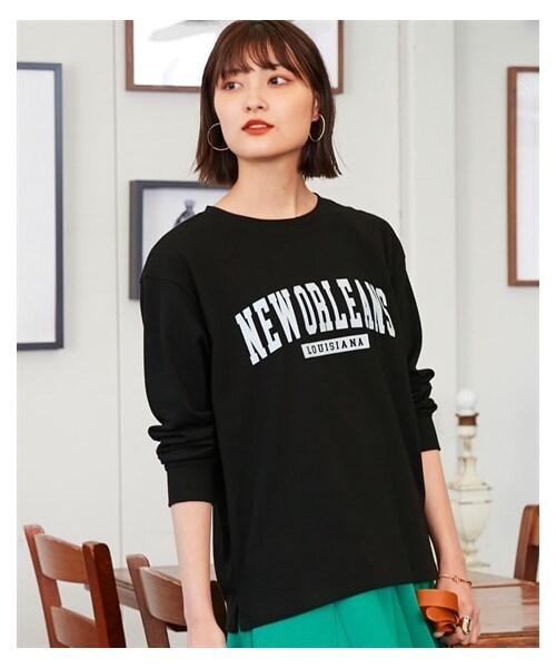 nissen（ニッセン）の「大きいサイズ ゆるシルエットプリント長袖Tシャツ（Tシャツ/カットソー・レディース・オフホワイト/黒/テラコッタ・L/LL/3L/4L/5L/6L/8L/10L）」の22枚目の写真