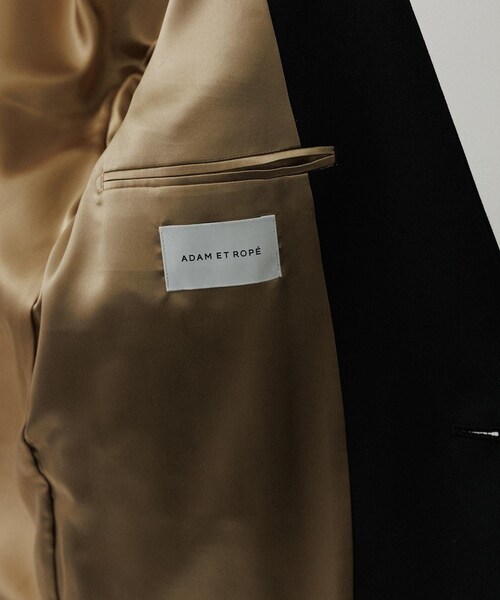 ADAM ET ROPE'（アダムエロペ）の「ハードクロス ノーカラージャケット / セットアップ対応（ノーカラージャケット・メンズ・ブラック/ダークブラウン系・L/M）」の22枚目の写真