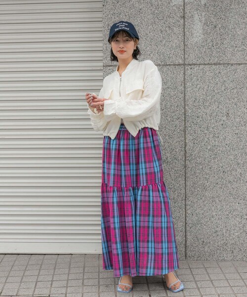 SENSE OF PLACE by URBAN RESEARCH(センスオブプレイスバイアーバンリサーチ)の「ドロストシャーリングシアーブルゾン(ブルゾン・レディース・ORANGE/IVORY/BLACK・one)」の17枚目の写真