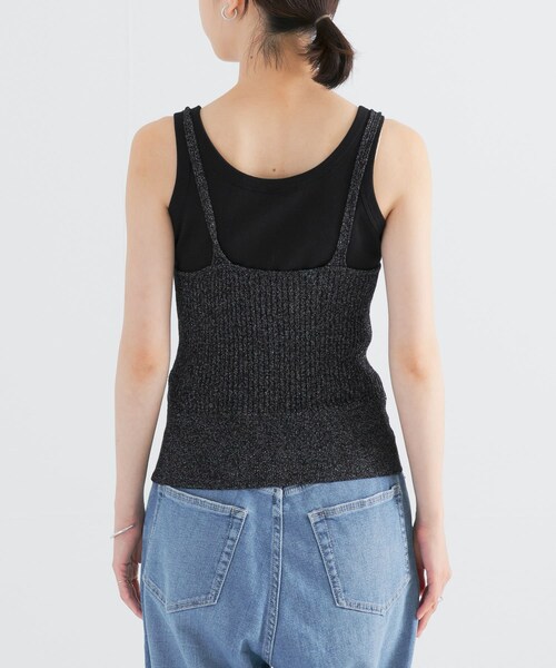URBAN RESEARCH（アーバンリサーチ）の「ニットキャミソール（キャミソール・レディース・LAME BLACK/BROWN・FREE）」の4枚目の写真