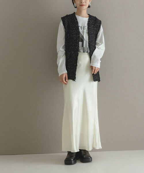 URBAN RESEARCH ROSSO（アーバンリサーチロッソ）の「サテンバイアススカート（スカート・レディース・ivory/mauve pink・FREE）」の12枚目の写真