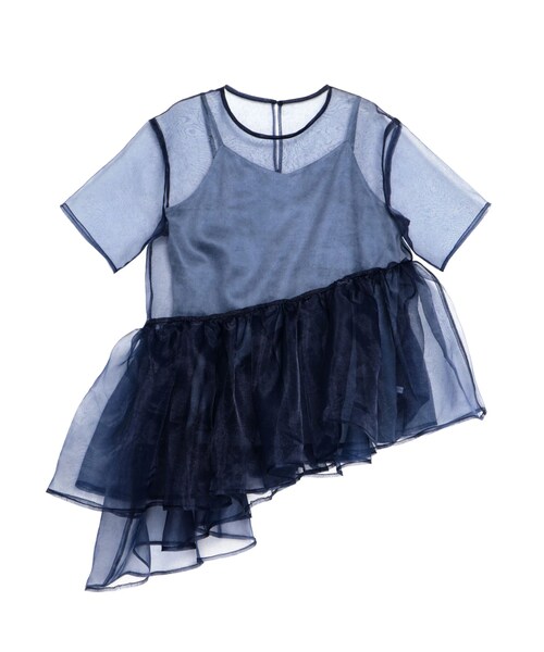 ELENDEEK(エレンディーク)の「【yuumi×ELENDEEK】CAMI SET ASYMMETRY BL(シャツ/ブラウス・レディース・アイボリー/ブラック/ブルー・F)」の6枚目の写真