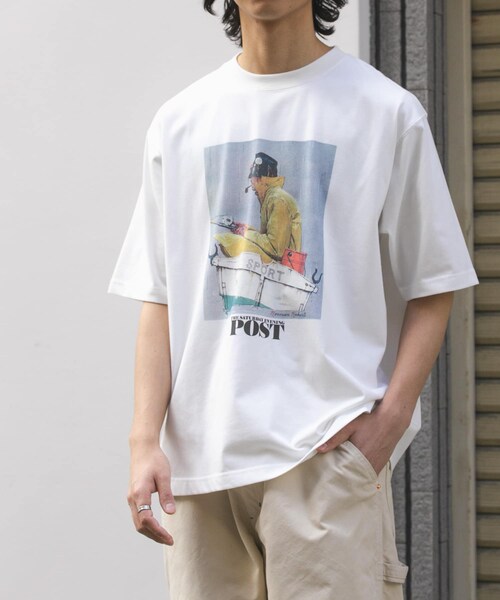 URBAN RESEARCH DOORS(アーバンリサーチドアーズ)の「FORK&SPOON Norman Rockwell Short-SleeveT-shirts(Tシャツ/カットソー・メンズ・OFF/CHARCOAL・4/5)」の8枚目の写真