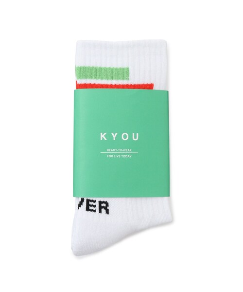 ADAM ET ROPE'（アダムエロペ）の「【KYOU/キョウ】FEET01 JQD Knit Message Socks（ソックス/靴下・メンズ・ホワイト・F）」の8枚目の写真
