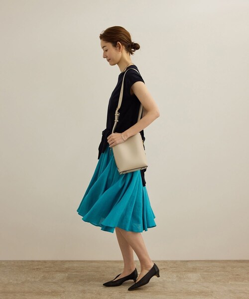 ROPE'（ロペ）の「【洗える】ヨーロピアンリネンフレアスカート/一部セットアップ対応（スカート・レディース・ホワイト/ベージュ/ターコイズ・36/38）」の18枚目の写真
