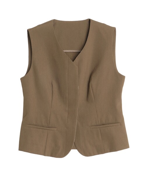 ELENDEEK（エレンディーク）の「SLUB YARN COMPACT GILET（ベスト・レディース・オフホワイト/ブラック/ベージュ/ブラウン・F）」の7枚目の写真