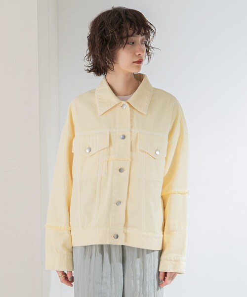KBF（ケイビーエフ）の「パッチワークGジャン（デニムジャケット・レディース・YELLOW/BEIGE・one）」の22枚目の写真