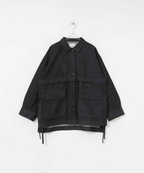 LAATO（ラート）の「denim pocket jacket（カバーオール・レディース・インク/クリーム・FREE）」の3枚目の写真