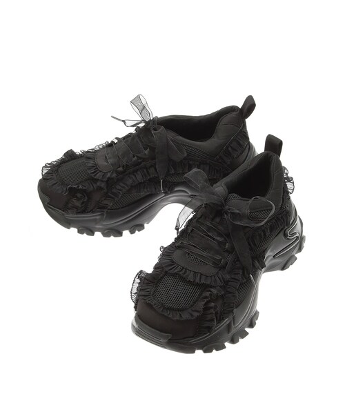 merry jenny（メリージェニー）の「frill frill スニーカー（スニーカー・レディース・オフホワイト/アイボリー/ブラック/ピンク・M/L）」の10枚目の写真