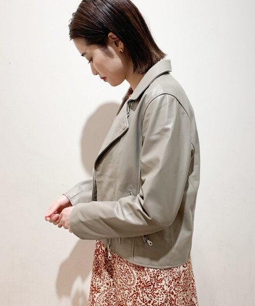 ITEMS URBANRESEARCH（アイテムズ アーバンリサーチ）の「【販売中止】ラムレザーダブルライダースジャケット（ライダースジャケット・レディース・BLK/MOC・S/M）」の7枚目の写真