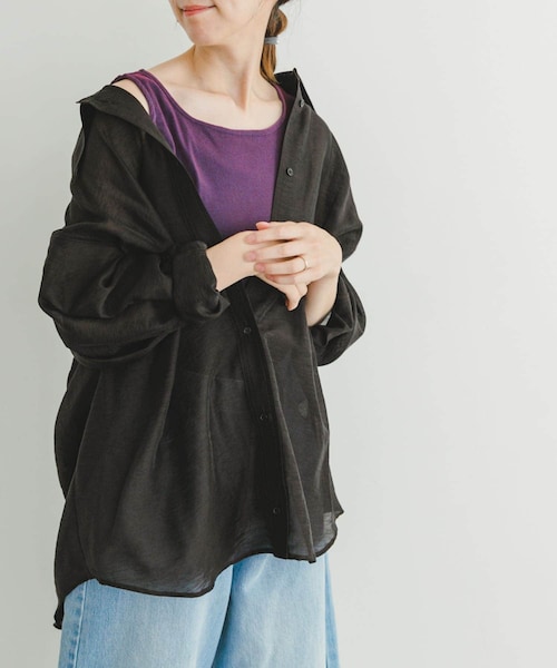 ITEMS URBANRESEARCH（アイテムズ アーバンリサーチ）の「シアーベロアスクエアタンクトップ（タンクトップ・レディース・BEG/BLK/BRD・FREE）」の3枚目の写真