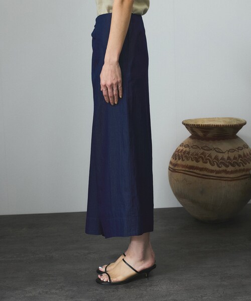 ADAM ET ROPE'（アダムエロペ）の「【セットアップ対応】デニムアシンメトリードレープスカート（デニムスカート・レディース・ネイビー・M/S）」の13枚目の写真