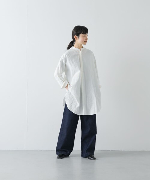 かぐれ（カグレ）の「コットンチュニックシャツ（シャツ/ブラウス・レディース・OFF/L/GRAY・Free）」の5枚目の写真