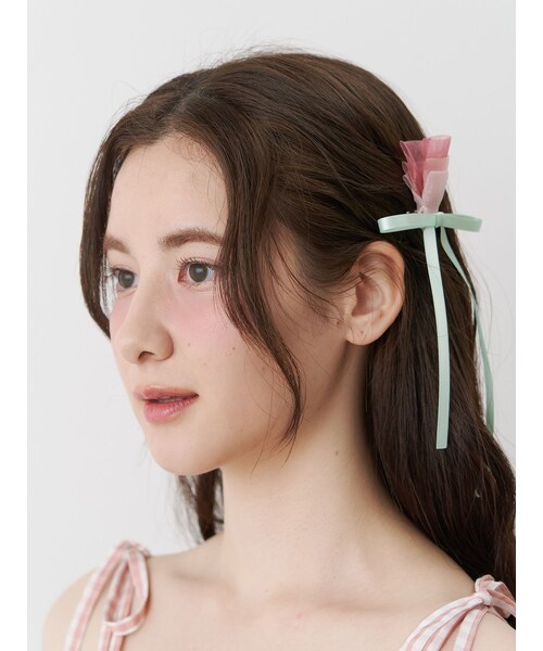 CALNAMUR（カルナムール）の「SHEER TULIP HAIR PIN/シアーチューリップヘアピン（ヘアピン・レディース・ホワイト/ピンク・F）」の17枚目の写真