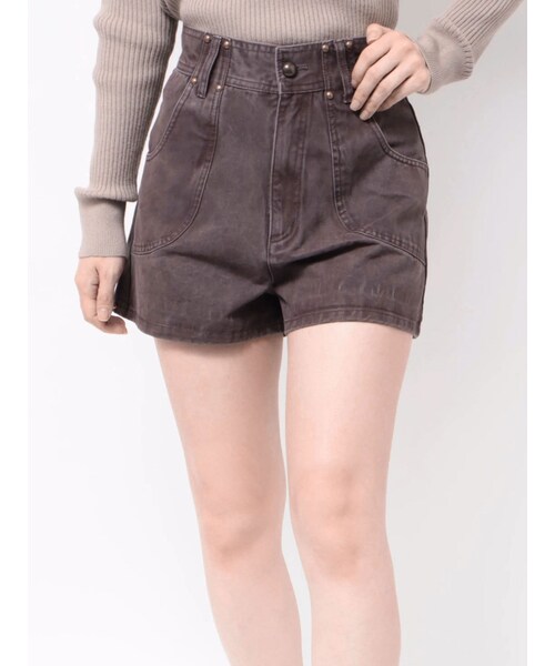 MURUA（ムルーア）の「ウォッシュショートパンツ【セットアップ着用可】（その他パンツ・レディース・パープル/カーキ・1/2）」の17枚目の写真