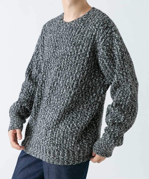 URBAN RESEARCH ROSSO（アーバンリサーチロッソ）の「『WEB限定』『XLサイズあり』スラブリブクルーネックニット（ニット/セーター・メンズ・NAVY/GRAY/BLACK/BROWN・S/M/L/XL）」の15枚目の写真