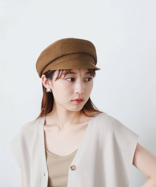 SENSE OF PLACE by URBAN RESEARCH(センスオブプレイスバイアーバンリサーチ)の「ペーパーキャスケット(キャスケット・レディース・IVORY/BROWN/BEIGE・one/One)」の8枚目の写真