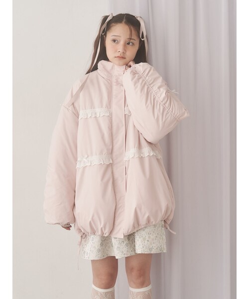 merry jenny（メリージェニー）の「ribbonフリルパデットジャケット（ダウンジャケット/コート・レディース・オフホワイト・F）」の5枚目の写真