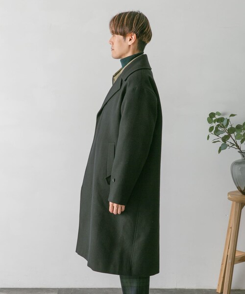 URBAN RESEARCH DOORS(アーバンリサーチドアーズ)の「JAPAN FABRICオーバーチェスターコート(チェスターコート・メンズ・GREEN/GREIGE/BROWN/D.NAVY/BLACK・M/L/XL)」の22枚目の写真
