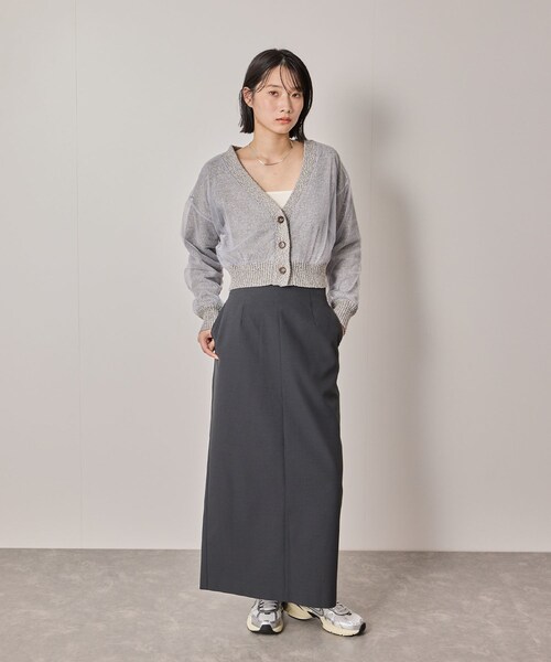 NERGY（ナージー）の「【ウォッシャブル対応】チュールコンビニットカーディガン（カーディガン/ボレロ・レディース・グレー/オフホワイト・F）」の16枚目の写真