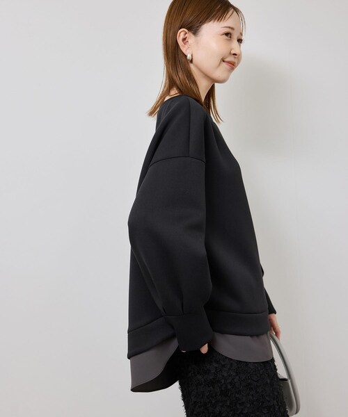 ROPE' PICNIC（ロペピクニック）の「カルゼダンボールレイヤードプルオーバー（Tシャツ/カットソー・レディース・チャコール/グレー系/キナリ・F）」の10枚目の写真