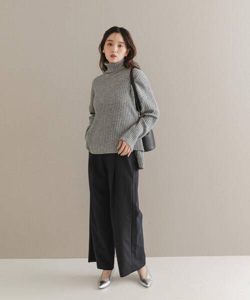 URBAN RESEARCH ROSSO（アーバンリサーチロッソ）の「マシーンウォッシュ ワイドリブニット（ニット/セーター・レディース・GRAY/L/BLUE/MOCHA・Free）」の6枚目の写真