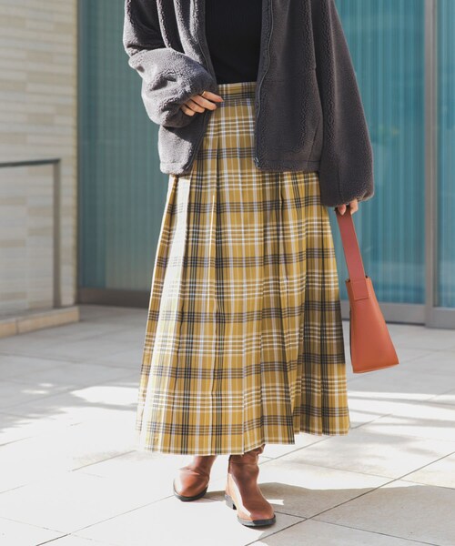 URBAN RESEARCH DOORS（アーバンリサーチドアーズ）の「『一部WEB限定カラー』チェックプリーツスカート（スカート・レディース・GRY×BLU/BRN×RED/MUS×NVY/GRN×YEL・S/M）」の6枚目の写真