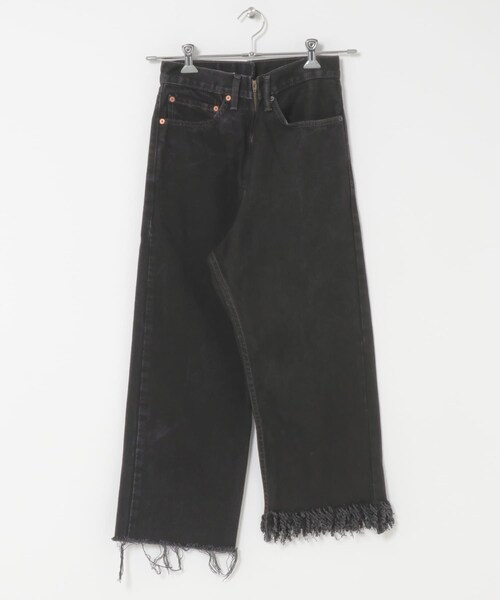 THE GOODLAND MARKET（ザグッドランドマーケット）の「fringe denim PT-BLACK（デニムパンツ・レディース・black1/black2/black3/black4/black5/black6/black7/black8/black9/black10/black11/black12/black13/black14/black15・26/28）」の5枚目の写真