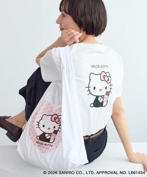 ROPE' PICNIC(ロペピクニック)の「【ROPE' PICNIC×ハローキティ】折りたたみエコバッグ(エコバッグ/サブバッグ・レディース・ホワイト/ローズピンク・F)」の10枚目の写真