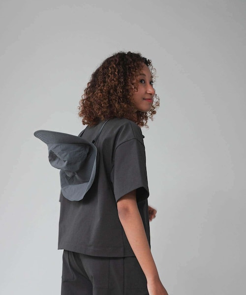 EKAL（エカル）の「『吸水速乾/UVカット』DRY OUT SHORT LENGTH T-SHIRTS（Tシャツ/カットソー・レディース・ダークプラム/ホワイト/アイボリー/ベージュ/チャコール/サルチャ/ブラウンカーキ・FREE）」の3枚目の写真