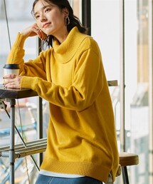 nissen | 大きいサイズ静電気防止洗濯機で洗えるオフタートルニットプルオーバー(ニット/セーター)