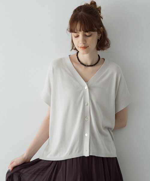 URBAN RESEARCH Sonny Label（アーバンリサーチサニーレーベル）の「クールミストフレンチニットカーディガン（カーディガン/ボレロ・レディース・ブラック/L.グレー/モカグレー・Free）」の13枚目の写真