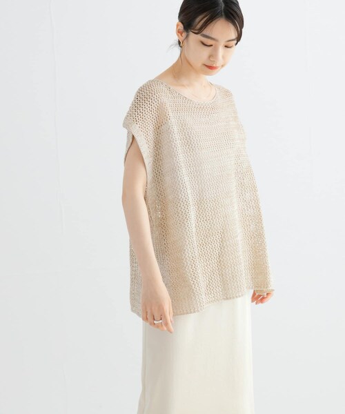 URBAN RESEARCH（アーバンリサーチ）の「メランジメッシュニット（ニット/セーター・レディース・CHARCOAL/BEIGE/GREEN・FREE）」の19枚目の写真