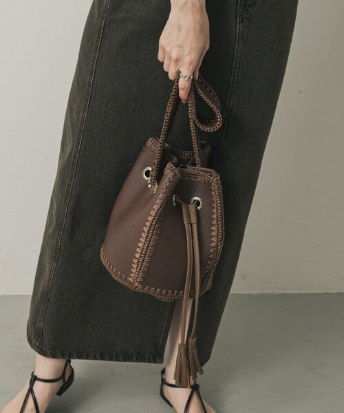 SENSE OF PLACE by URBAN RESEARCH（センスオブプレイスバイアーバンリサーチ）の「エンブロイダリーキンチャクバッグ（その他雑貨・レディース・BLACK/BROWN・one）」の19枚目の写真